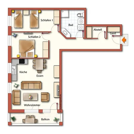 公寓 Brise Haus Maxim App 05 塞巴特黑灵斯多夫
